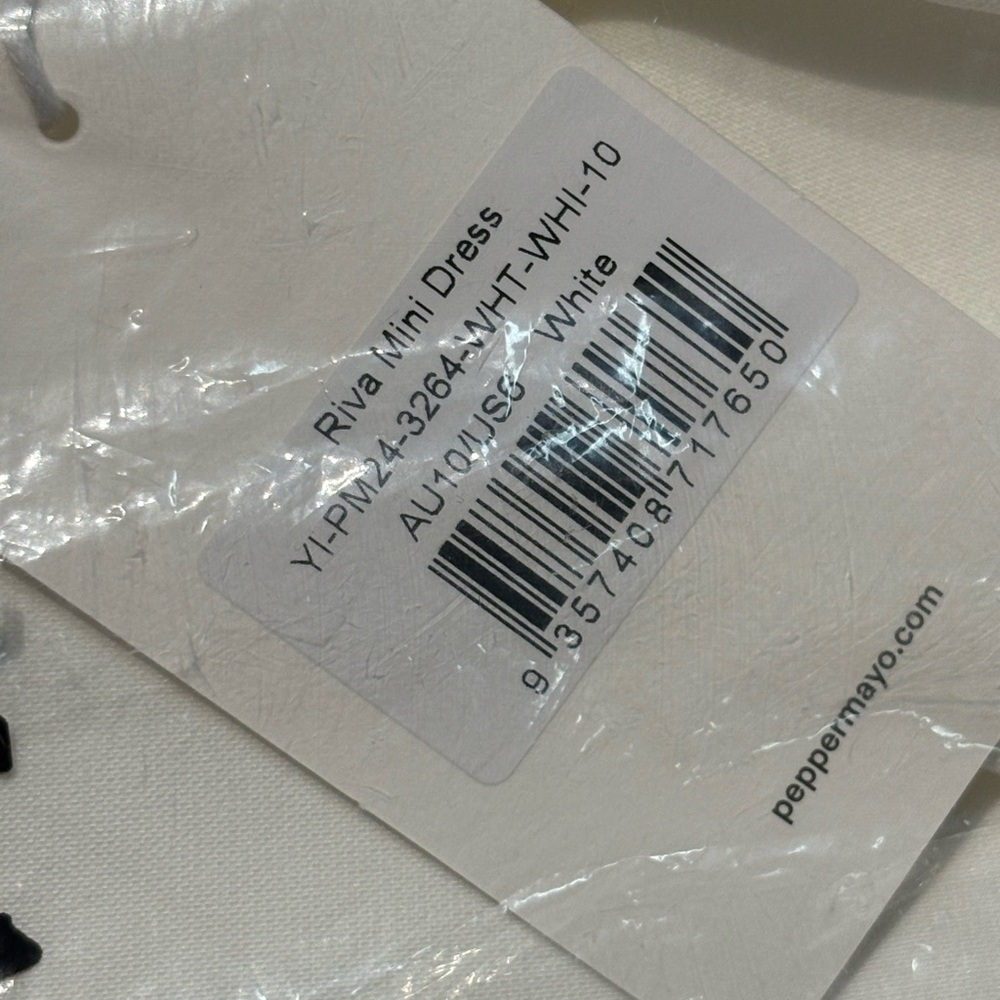 Peppermayo NWT Bow Detail Riva Mini Dress White Sz 6, 12, 16 - Picture 9 of 12